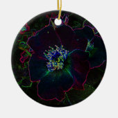 Elektrisch Roos Kerstmis Keramisch Ornament (Voorkant)