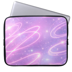 Elektrisch roze neon krabbels AI-kunst Laptop Sleeve