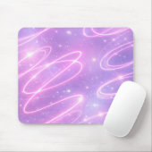 Elektrisch roze neon krabbels AI-kunst Muismat (Met muis)