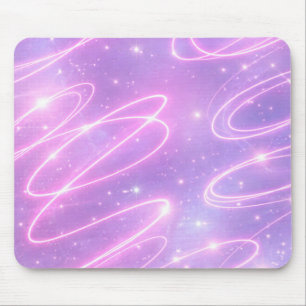 Elektrisch roze neon krabbels AI-kunst Muismat