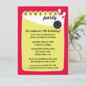 Elektrisch roze retro Bowling Alley Bowling Birthd Kaart (Staand voorkant)