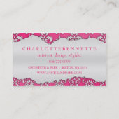 Elektrisch roze verrijkt interieurontwerp visitekaartje (Achterkant)