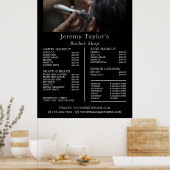 Elektrisch scheren, tarieflijst voor herenkapper poster (Keuken)