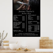 Elektrisch scheren, tarieflijst voor herenkapper poster (Keuken)
