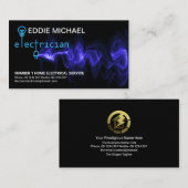 Elektrisch signaal Blauwe Power Lightning Visitekaartje (Voorkant / Achterkant)