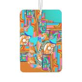 Elektrisch Sinaasappel & Cyaan Dreams - Abstracte Luchtverfrisser (Achterkant)