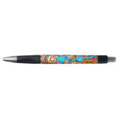 Elektrisch Sinaasappel & Cyaan Dreams - Abstracte Pen (Voorkant)