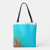 Elektrisch Sinaasappel & Turquoise Dromen - Abstra Tote Bag (Achterkant)