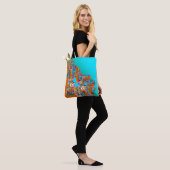 Elektrisch Sinaasappel & Turquoise Dromen - Abstra Tote Bag (Op model)
