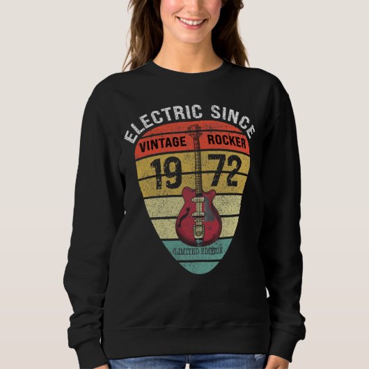 Elektrisch sinds 1972 - Rocker Guitar Pick Trui (Voorkant)