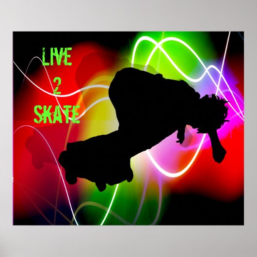 Elektrisch spectrum Skateboarder Poster (Voorkant)