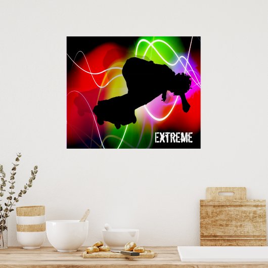 Elektrisch spectrum Skateboarder Poster (Keuken)