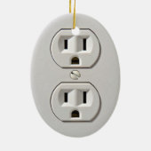 Elektrisch stopcontact inpluggen keramisch ornament (Achterkant)