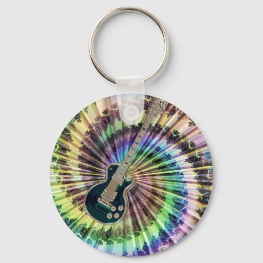 Elektrisch Stropdas-Dye Guitar Sleutelhanger (Voorkant)