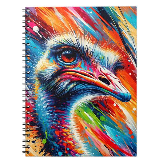 Elektrisch Struisvogel Bewegingsnotitieboek Notitieboek (Voorkant)