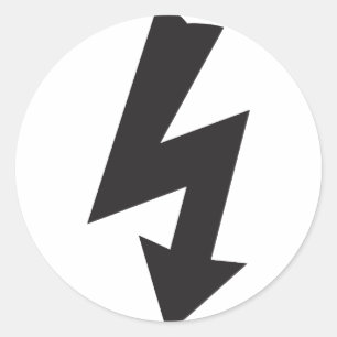 Elektrisch symbool donder Elektriciteit Ronde Sticker