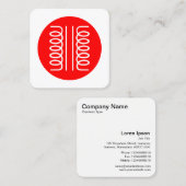 Elektrisch transformatorsymbool - Rood en wit Vierkante Visitekaartje (Voorkant / Achterkant)