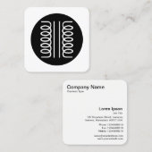 Elektrisch transformatorsymbool - zwart en wit vierkante visitekaartje (Voorkant / Achterkant)