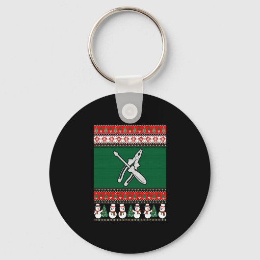 Elektrisch Ugly KerstSweater Sleutelhanger (Voorkant)