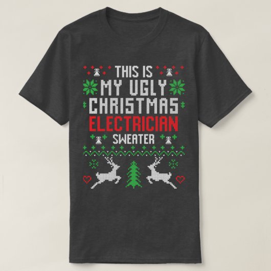 Elektrisch Ugly KerstSweater T-shirt (Design voorkant)