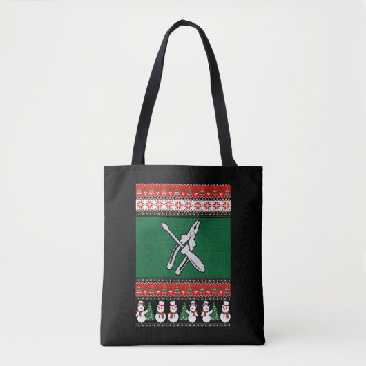 Elektrisch Ugly KerstSweater Tote Bag (Voorkant)