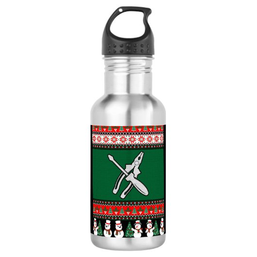 Elektrisch Ugly KerstSweater Waterfles (Voorkant)