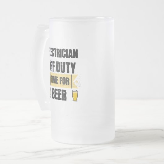 Elektrisch uit dienst. Tijd voor bier Matglas Bierpul (Voorkant links)