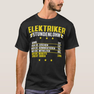 Elektrisch uurloon voor dieren en voetpasteien t-shirt