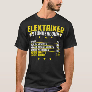 Elektrisch uurloon voor dieren en voetpasteien t-shirt