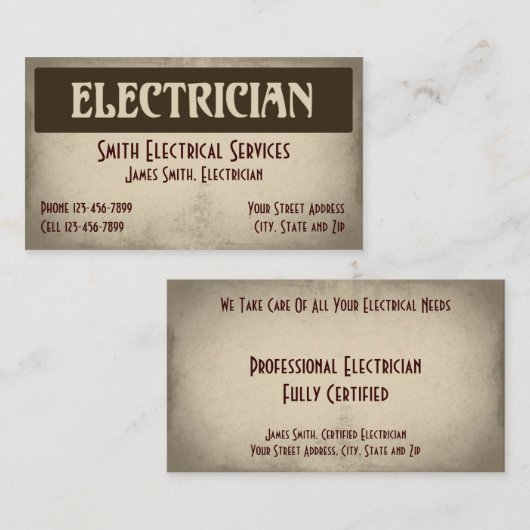 Elektrisch Visitekaartje (Voorkant / Achterkant)