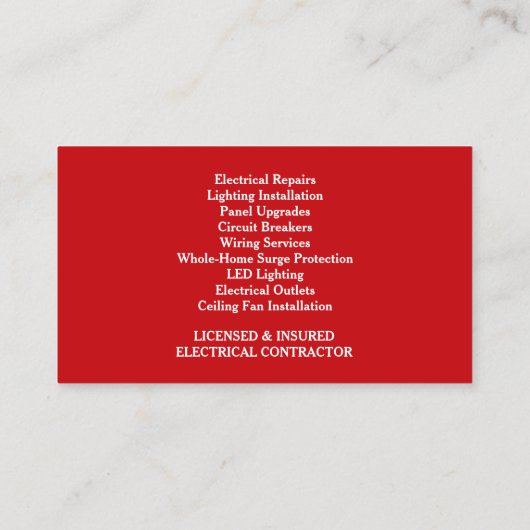 Elektrisch Visitekaartje (Achterkant)