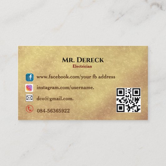 Elektrisch Visitekaartje (Achterkant)