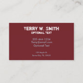 Elektrisch Visitekaartje (Achterkant)