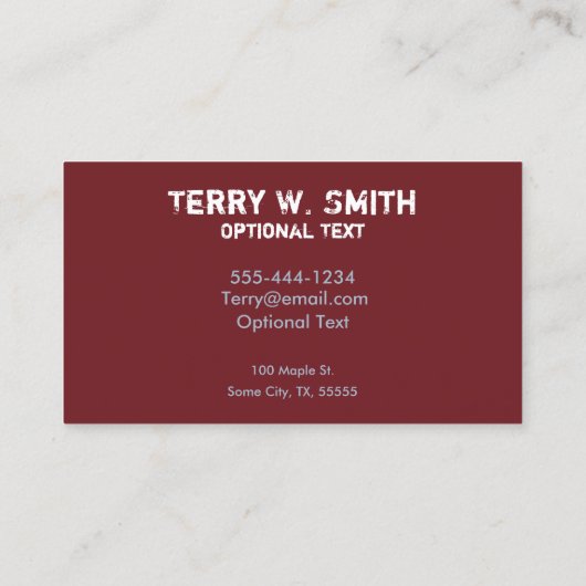 Elektrisch Visitekaartje (Achterkant)