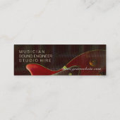 Elektrisch visitekaartje met rode gitaar (Achterkant)