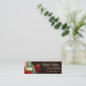 Elektrisch visitekaartje met rode gitaar (Staand voorkant)