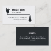 Elektrisch Visitekaartje voor plug-and-Light Bulb (Voorkant / Achterkant)