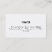 Elektrisch Visitekaartje voor plug-draad en lichte (Achterkant)