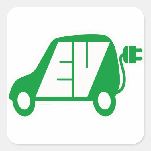 Elektrisch voertuig EV Icon Logo - Vierkante Sticker (Voorkant)