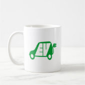 Elektrisch voertuig - Groen EV-pictogram Logo - Koffiemok (Links)