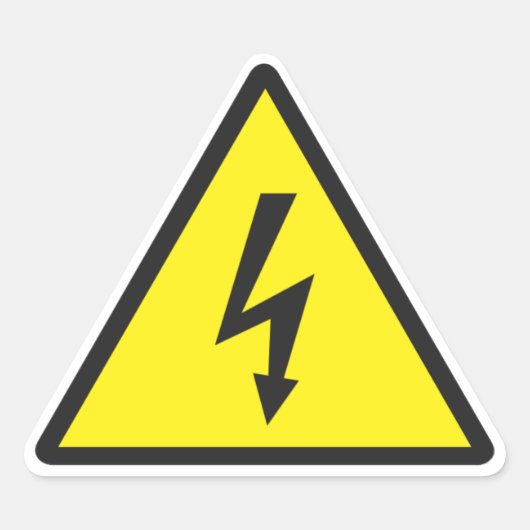 Elektrisch Waarschuwingssymbool Driehoek Sticker (Voorkant)
