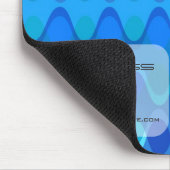 Elektrisch Zig Zag Blauwe Golven Mod Abstract Patr Muismat (Hoek)