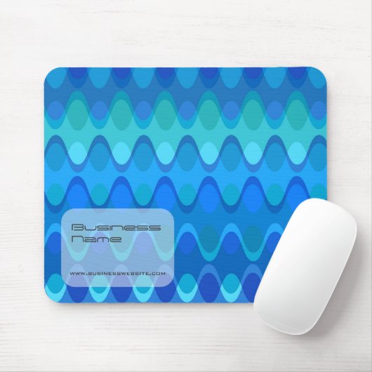 Elektrisch Zig Zag Blauwe Golven Mod Abstract Patr Muismat (Met muis)
