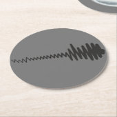 Elektrisch zwart golfvormig gitaargeluid ronde kartonnen onderzetter (Gebogen)