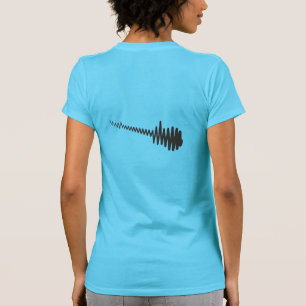 Elektrisch zwart golfvormig gitaargeluid t-shirt