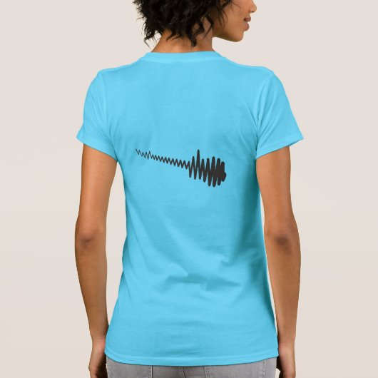 Elektrisch zwart golfvormig gitaargeluid t-shirt (Achterkant)