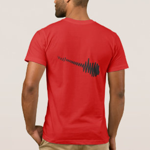Elektrisch zwart golfvormig gitaargeluid t-shirt