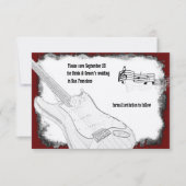 Elektrisch zwart-witte muziek met rookdatum save the date (Voorkant)