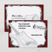 Elektrisch zwart-witte muziek met rookdatum save the date (Voorkant / Achterkant)