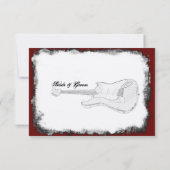 Elektrisch zwart-witte muziek met rookdatum save the date (Achterkant)